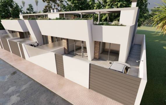 New: development of villas for sale in Torre Pacheco Golf with swimming pool, garden and covered solarium